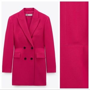 Zara Fuschia Double-Breasted Blazer Dress